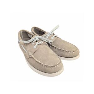 Brooks Brothers Beige Ecru suede leather boat shoes slip on loafers mens 6